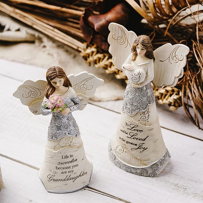 Pavilion Gift Company 82349 Granddaughter Angel Figurine, 5-1/2-Inch, Silver