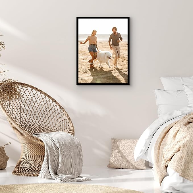 Americanflat 20x26 Picture Frame with Polished Plexiglass - Streamline Collection - Thin Border Picture Frame for Wall Display - Hanging Hardware Included - Black