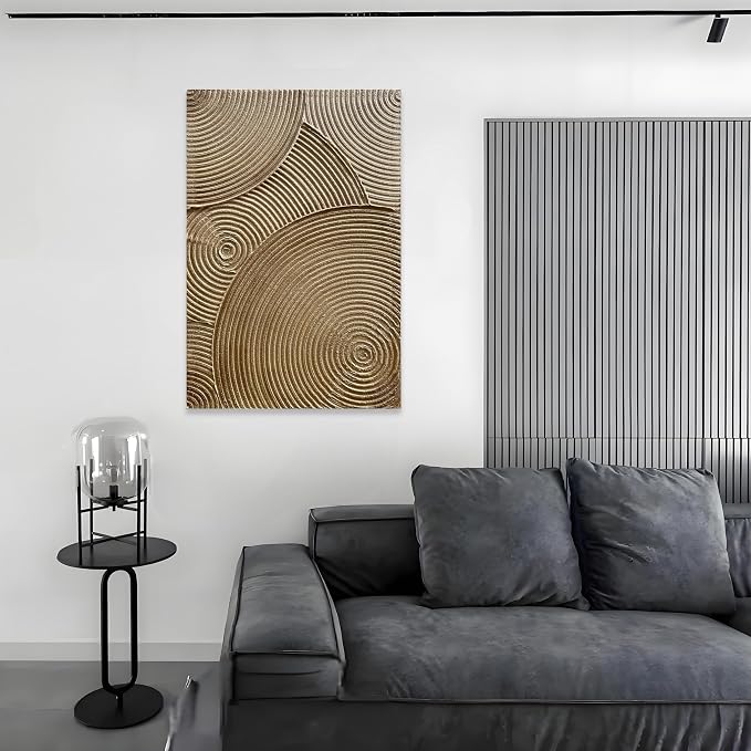 36x24 inch Hand Painted Modern Abstract Oil Painting Gold Thick Texture Wall Art Home Decor
