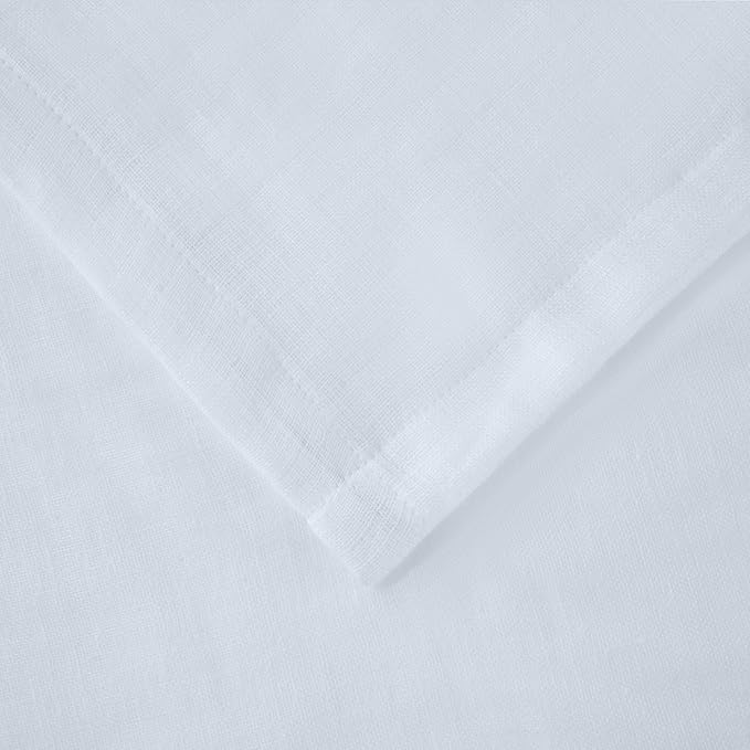 Chezmoi Collection Brussels Belgian Flax Linen Throw Blanket, 50" x 70" - Pre-Washed Super Soft Lightweight Breathable Summer Blanket White Color for Living Room Couch & Bed