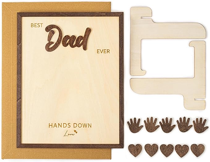 10" Gifts for Dad from Kids Custom fathers day Best Dad Ever gifts Hands down sign - Personalized Fathers Day Dads Gift from kids daughter son, First fathers day Daddy gift for new dad / Birthday