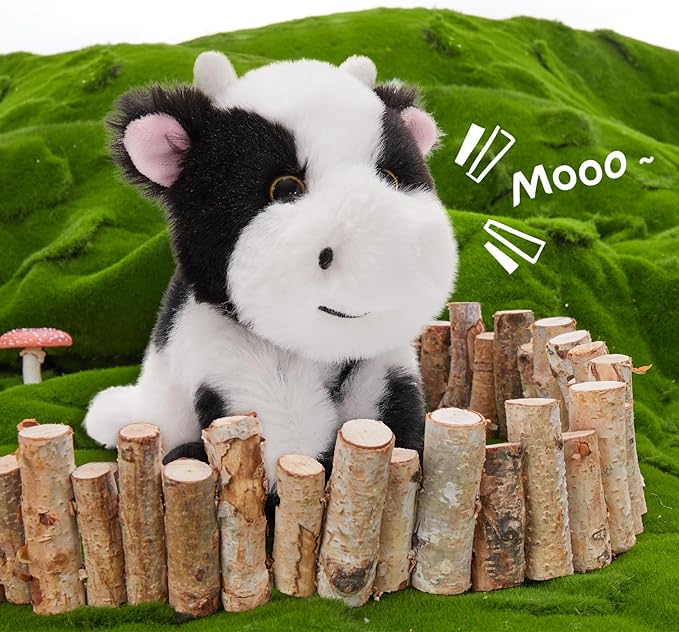 MorisMos 5Pcs Cow Stuffed Animals, 16inch Mommy Cow with 4 Babies, Soft Stuffed Cows Plush Gift Kids, Boys, Girls