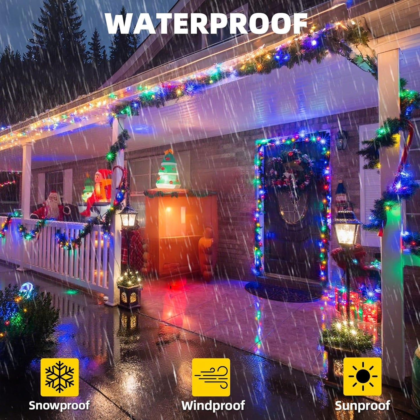 XTF2015 262FT 800 LED Christmas String Lights, Christmas Lights Plug 8 Modes Memory Function with Timer, UL Certified Outdoor Indoor Fairy Light Christmas Tree, Patio, Party (Multicolor)