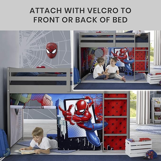 Spider-Man Loft Beds Tent - Curtain Set for Low Twin Loft Bed (Bed Sold Separately) by Delta Children (Pack of 10)