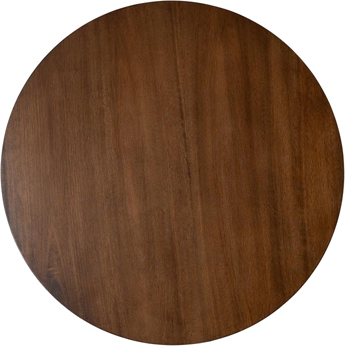 Kate and Laurel Foxford Tiered Round Side Table; 22 x 22 x 24; Walnut Brown; Transitional Two-Tier Circle Nightstand Table with Storage and Resilient Wood Construction for Bedroom Decor