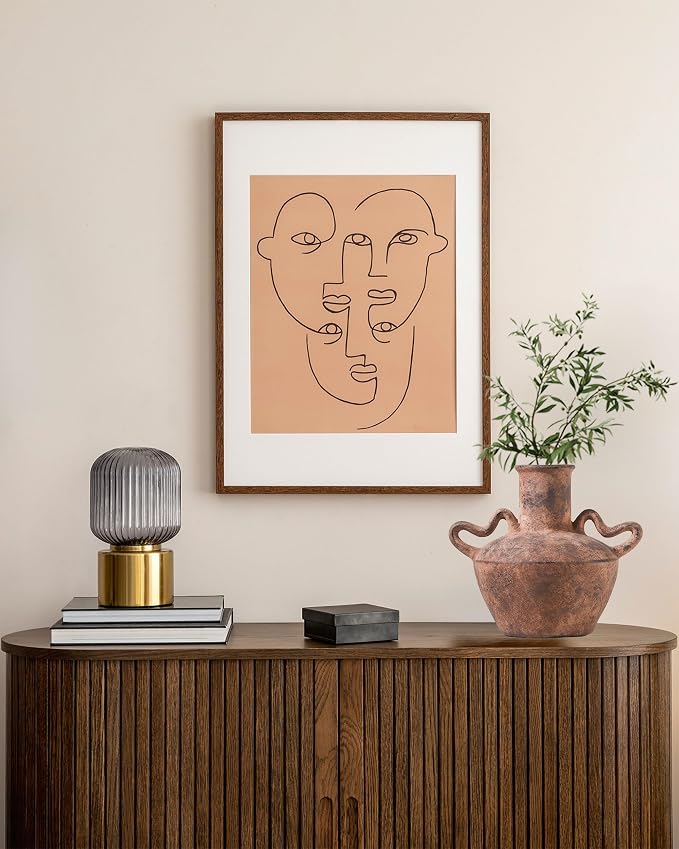 UPWOIGH 9.3in Vintage Terracotta Vase with Handles | Rustic Brown Finish, Distressed Black Markings, Mediterranean Farmhouse Décor, Table or Mantel Accent, Antique Gift 1 Pack