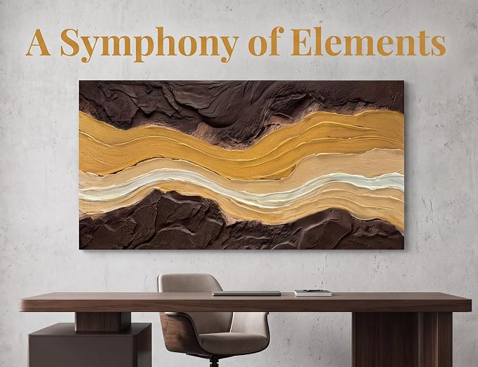 Acocifi Earth Tone Abstract Canvas Wall Art 40"x20", Textured Painting | Textured Neutral Canvas Painting, Modern Minimalist Wall Decor for Living Room Bedroom Office Home Decor, Easy To Hang