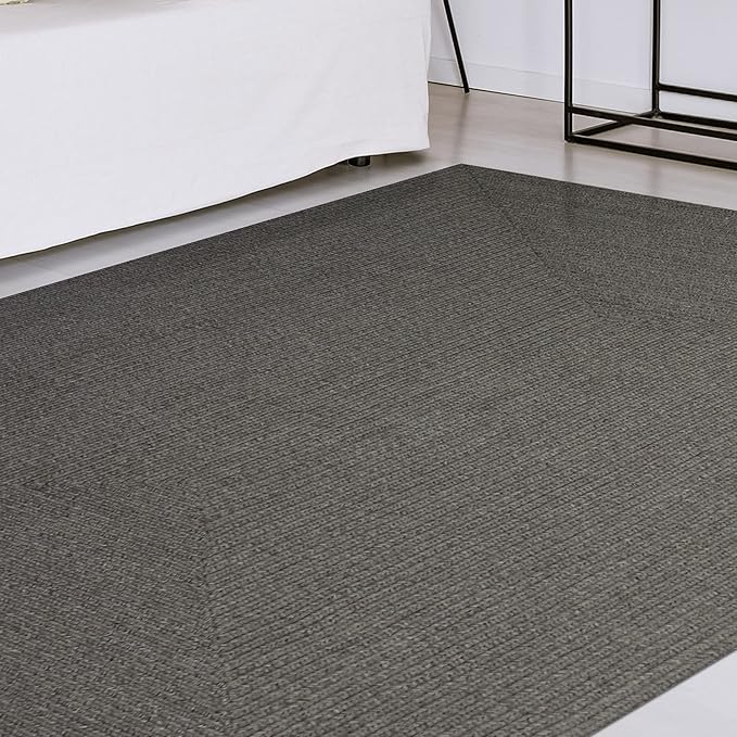 Superior Indoor/ Outdoor Large Area Rug, Reversible Braided Home Floor Decor for Living Room, Kitchen, Entryway, Patio, Front Porch, Deck, Modern, Boho, Farmhouse Style, 4' x 6', Canvas