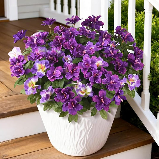 Hommyea Artificial Fake Flowers for Outdoor, 8 Bundles Faux Plants Silk Flowers Spring Decoration UV Resistant No Fade Plastic Flowers for Outside Planters Home Porch Patio Yard Garden Decor