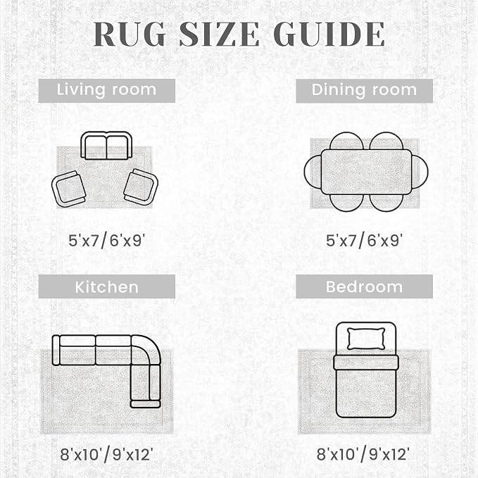 Round Rugs 4ft Vintage Floral Small Circle Rug, Washable Non Slip Soft Low Pile Stain Resistant Carpet for Living Room Bedroom Entryway Dining Room (FloralGrey, 4' Round)