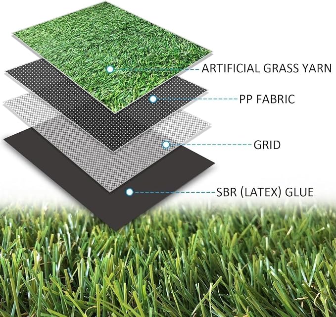 Petgrow Artificial Realistic & Thick Fake Mat for Outdoor Garden Landscape Pet Pad Dog Synthetic Grass Rug Turf (10FTX10FT(100 Square FT)