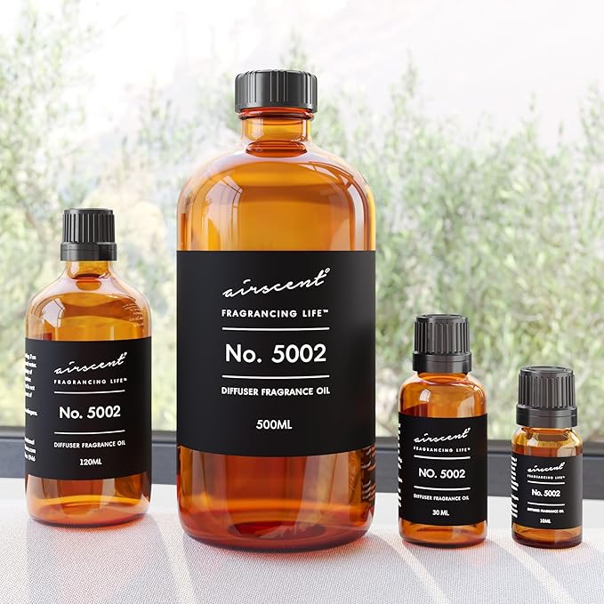 AirScent Creed-Aventus-Inspired Diffuser Oil - No. 5002 Perfume Dupe - Premium Fragrance Oil Blend for Ultrasonic and Waterless Diffusers and Crafting - 10 ml, 0.34 fl oz Glass Bottle with Dropper