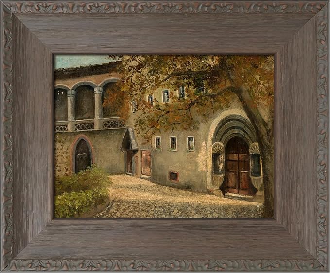 Luxury Museum Style Canvas Frame for 20x24 Oil Paintings Diamond Art Prints, 3.3" Wide DIY Wood Baroque Gallery Wall Frame for Coffee Shop Dining Room Kitchen Decor, No Back & Glass (Gray)
