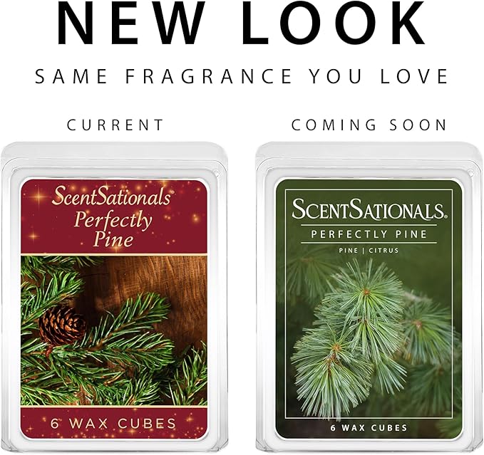 ScentSationals Perfectly Pine Scented Wax Melts - Pine Tree & Citrus, 10oz (24 Cubes)