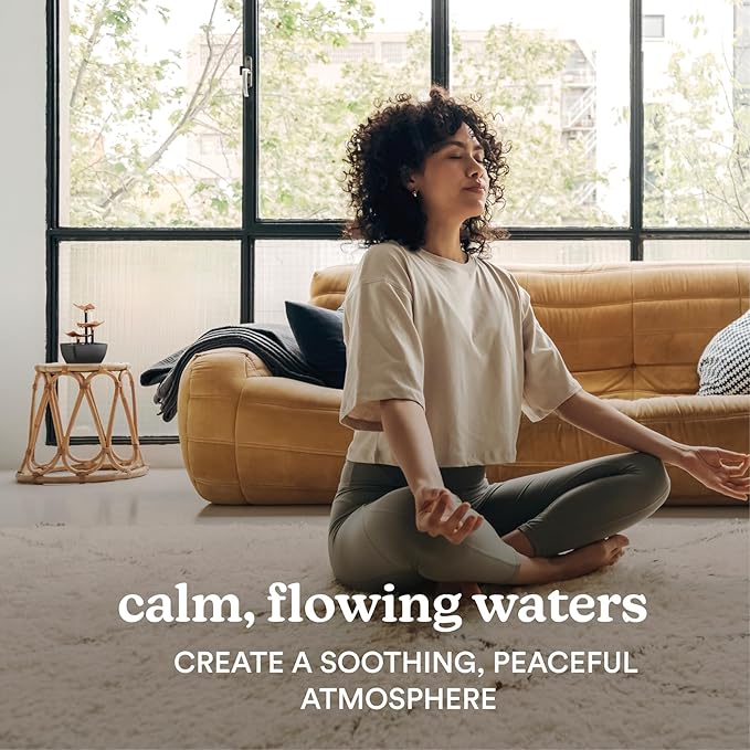 Homedics Tabletop Water Fountain, 3 Tier Indoor Waterfall Fountain with Natural River Rocks, Quiet Pump for Relaxation, Zen Home & Office Desk Décor, AA Battery Powered