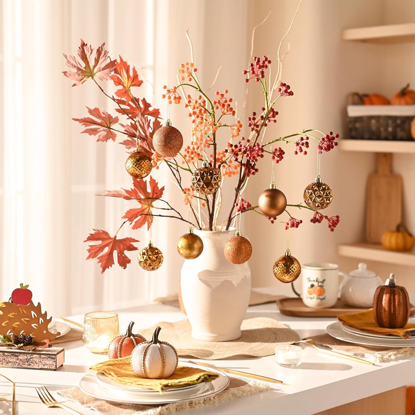 Valery Madelyn Christmas Tree Decorations Ornament Set for Fall Halloween, 50ct 2.36 Inches Bronze Copper Brown Shatterproof Christmas Ball Ornaments Hanging Xmas Holiday Party Decor