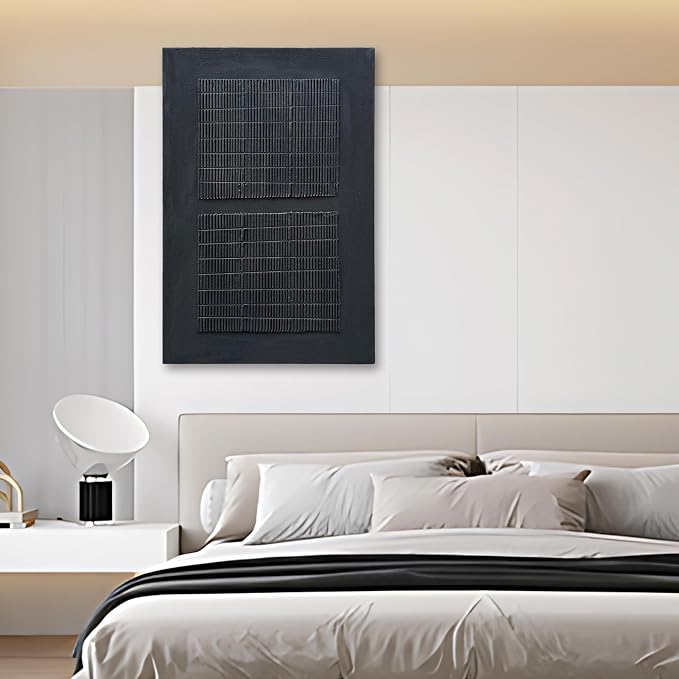 NANKAI Art 36x24 inch Hand-Painted Black Abstract Oil Painting Contemporary Minimalist Canvas Art, Painter's Home Wall Decoration