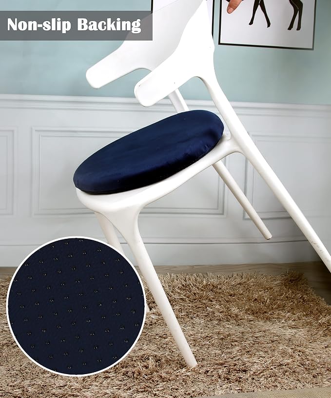 Sigmat 15" Round Seat Cushion, Memory Foam Stool Cushion for Stool Chair Black