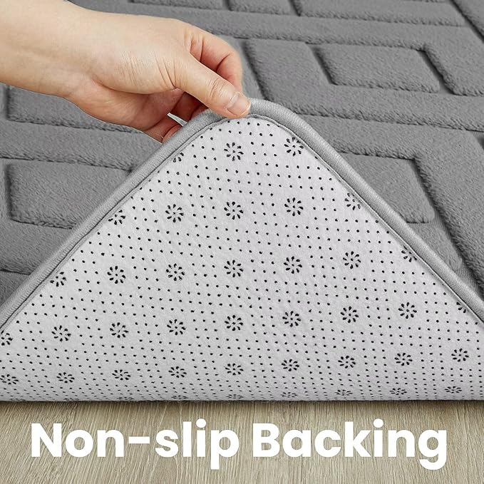 Macgace Ultra Soft Grey Area Rug for Bedroom, 3x5 Modern Geometric Shag Rugs with Nonslip Backing for Living Room, Washable Fuzzy Carpet for Cozy Kids Room Nursery