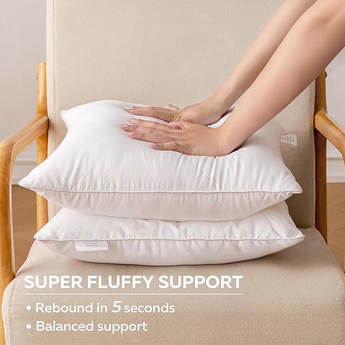Oubonun 28x28 Throw Pillow Inserts Set of 2, White Square Interior Sofa Pillow Inserts, Decorative Pillow Insert Pair for Couch Bed Living Room