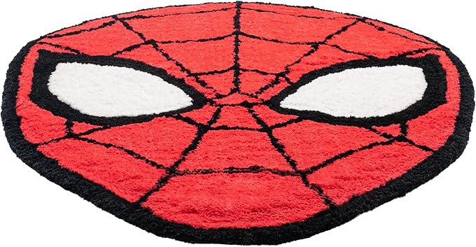 Jay Franco Marvel Spiderman Red Fluffy Accent Rug - 4 x 3 ft Area Rug for Kids Bedroom, Living Room, or Home Decor