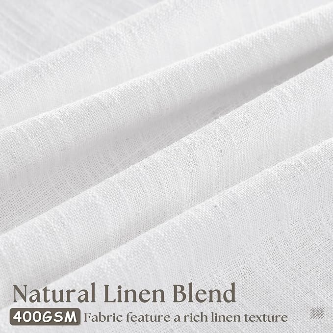 Pinch Pleated Linen 96 Inch Curtains 70 Inch Width for Living Room Divider Light Filtering Thick Linen White Extra Wide Patio Curtains for Sliding Door Balcony Floor to Ceiling Picture Window 1 Panel