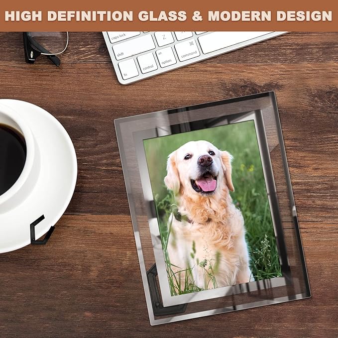 IZIDDO 5x7 Picture Frames Set of 2, Silver Glass Photo Frame for Tabletop Display, Gifts Picture Frame, Horizontally or Vertically