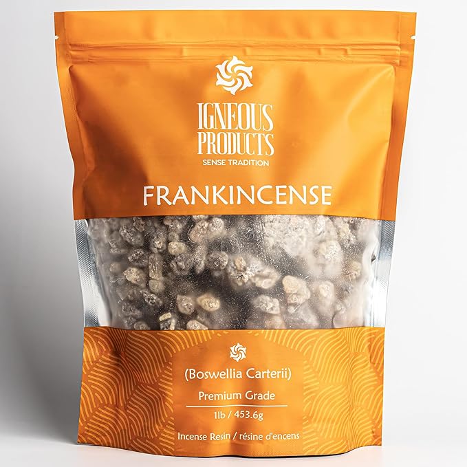 Frankincense Resin Incense by Igneous Products - 2025 Harvested High Grade Frankincense Incense (1 LB / 453.6g) of Somalia - لبان الذكر الاصلي | Church Incense | Luban | Incienso De Iglesia