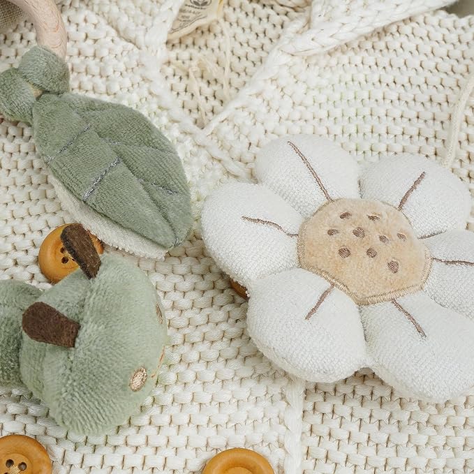 Crib Mobile 35 Lullaby Music, Cotton Baby Mobiles for Cribs & Pack N Play, Easy to Install, Stuffed Animals Hanging Toys Newborn Boys & Girls, Caterpillar