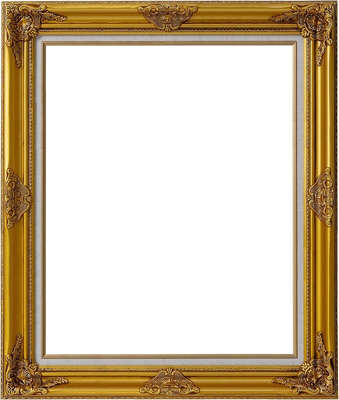 Classic 16x20 inch Picture Frames: Ornate Gold 20x16 Poster Frames for Canvas Photo Painting, Artwork, Wooden Antique Gallery Wall 16 x 20 Frames without Acrylic Glass and Backing