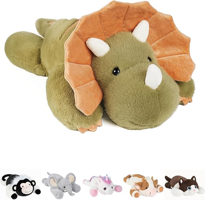 GILFWM Weighted Stuffed Animals Dinosaur - 26.8" Big Stuffed Animal Toy Pillow for Kids & Adults, 5 lbs Soft Washable Weighted Dino Plush