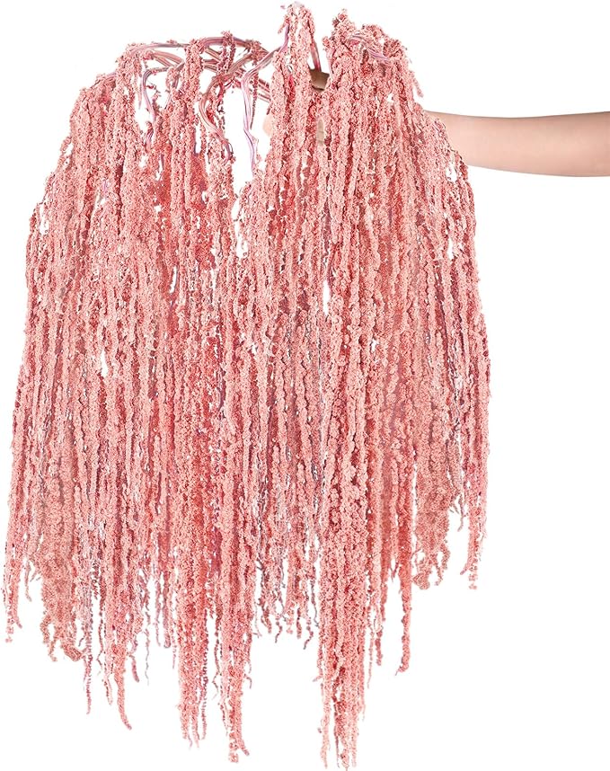 Suncalla 12 Pcs Pink Spring Natural Dried Amaranthus Hanging Flowers Amaranthus Artificial Flowers for Wedding Arch Bouquet Floral Garland Wall Home Decoration (23 Inch)
