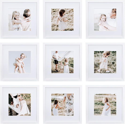 Sheffield Home 9 Piece Gallery Wall Frame Set, 12x12 Inch, White