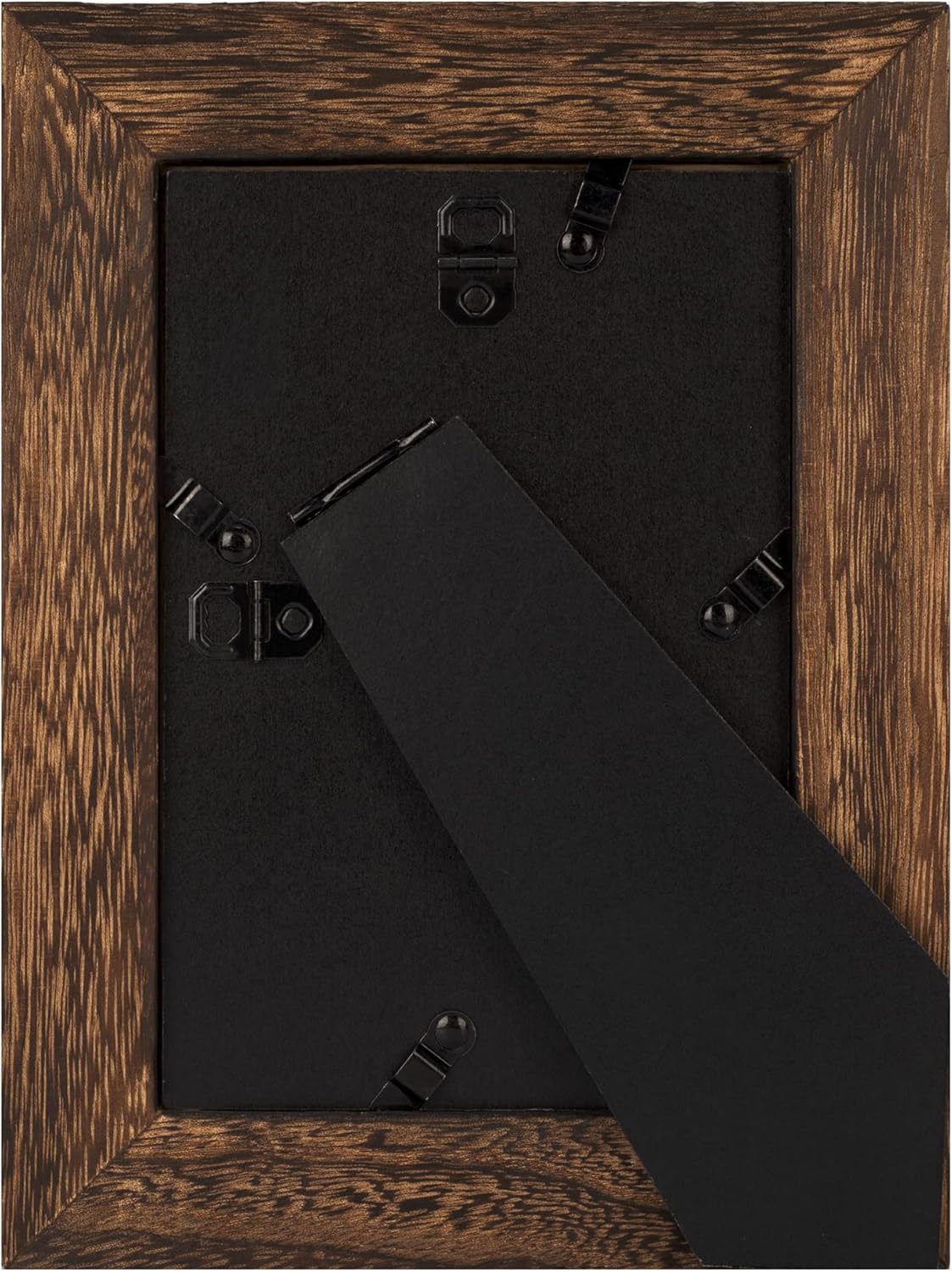 Yaetm-4x6 Picture Frame Set of 2, Natural Solid Wood Distressed Photo Frame, Display On Tabletop And Wall, High Definition Real Glass, Carbonized Black (2 pack)