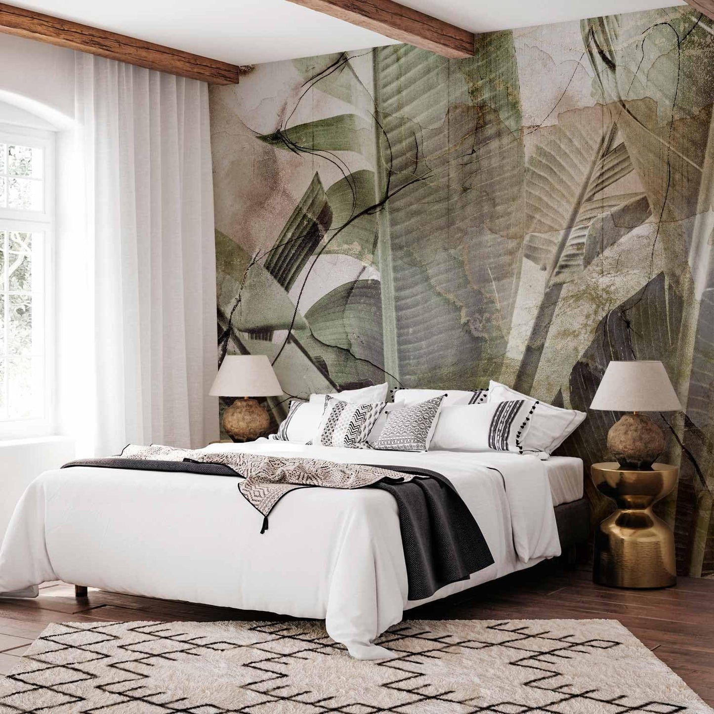 artgeist Wall Mural Tropical Leaves 154x110 in - XXL Peel and Stick Self-Adhesive Wallpaper Removable Large Sticker Foil Wall Decor Print Picture Image Design Jungle Nature Like Painted b-C-0776-a-a