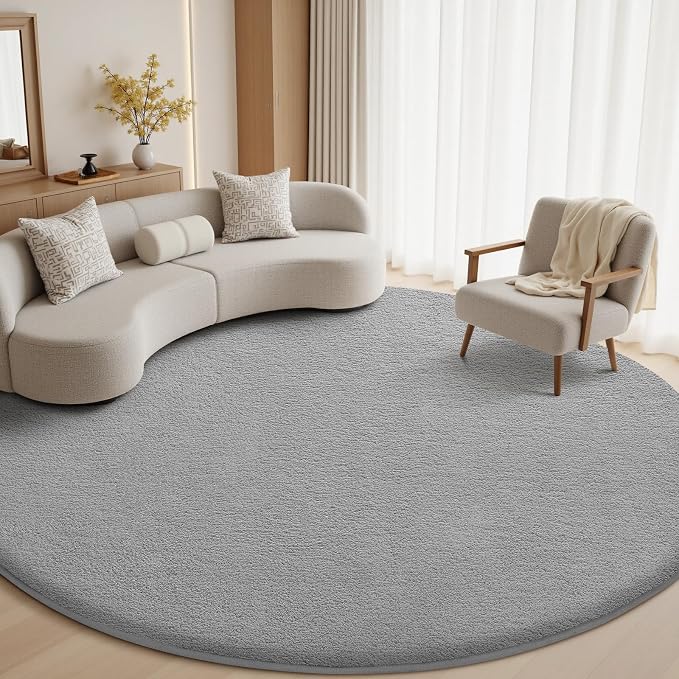 Sour Lemon 4ft Round Rugs for Bedroom, Circle Area Rugs for Living Room, Soft Fluffy Shaggy Carpet for for Living Room Playroom Kids Room Home Decor Aesthetic