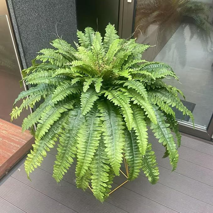 50" Fake Ferns Artificial Plants Large, 98 Fronds Artificial Ferns for Outdoors and Indoors, Suitable for Planter Garden Porch Office Decor