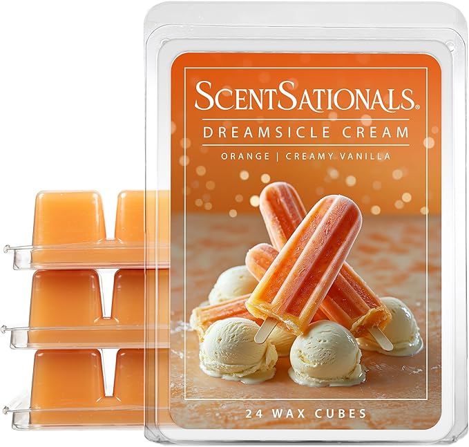 Scentsationals Wax Melts, Wax Cubes Strong Scent - Bakery Collection 2 Dreamsicle Cream - Long Lasting Scented Wax Melts for Warmer, 10oz (24-Cubes)