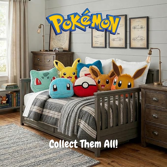 Franco Pokemon Eevee Kids Plush Pillow, Soft Decorative Cushion for Bedroom Décor & Gifts, 20 Inch, (Officially Licensed Product)