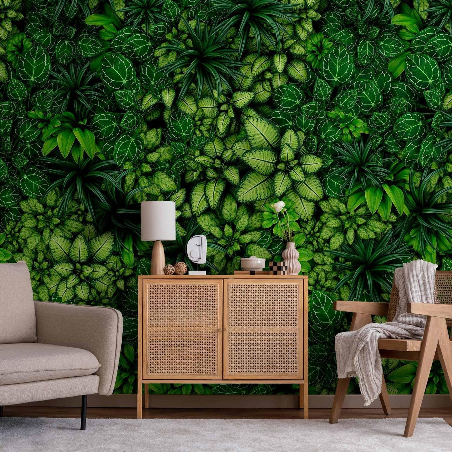 artgeist Wall Mural Plants 116x83 in - XXL Peel and Stick Self-Adhesive Wallpaper Removable Large Sticker Foil Wall Decor Print Picture Image Design Nature Botanics Tropical Leaves b-B-0601-a-a
