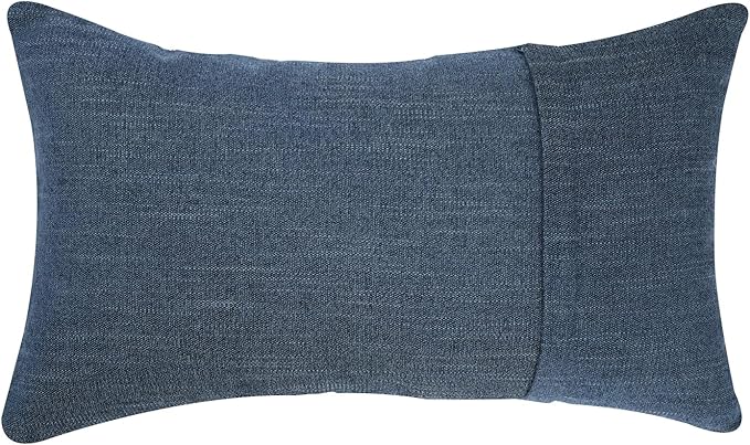 BOYSUM Set of 2 Leather Throw Pillow Covers Lumbar Cotton Linen Decor Patchwork Pillow Cover Faux Leather Pillows Cover for Couch Sofa Living Room Bedroom,Navy Blue 12"x20"