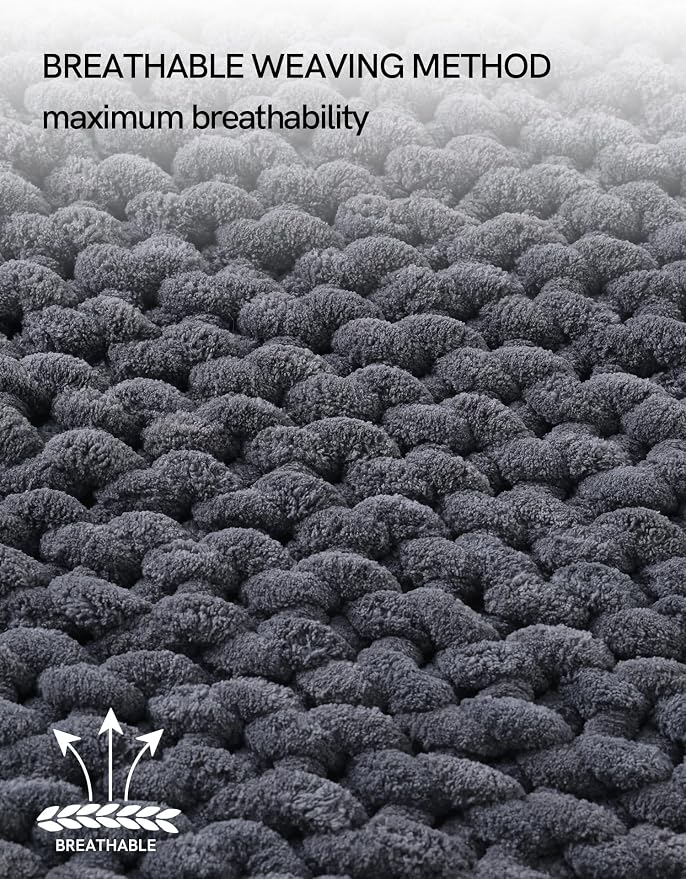YnM Chunky Throw Blanket, Medium-Weight, Hand Knitted with Chenille Yarn, Skin Friendly, Ventilated and Breathable, Machine Washable, Home Décor Piece for Couch, Sofa and Bed (Lava Grey, 30x40 Inch)