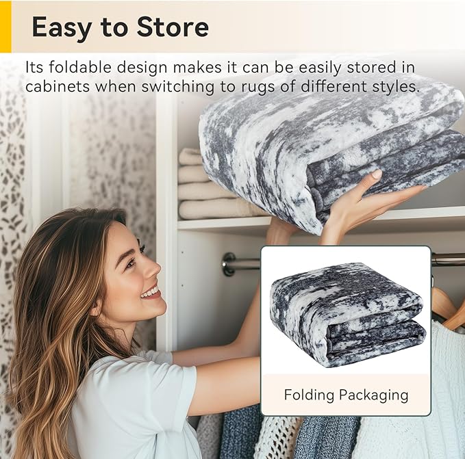 RELEANY Washable Area Rugs 4'x6' Non-Slip Modern Abstract Soft for Living Room Entryway Bedroom Nursery, Print Pattern, Black Navy Blue Gray