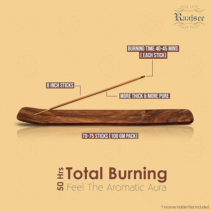 Raajsee Palo Santo Incense Sticks, Holy Wood Aroma for Energy Cleansing & Meditation Organic Non Toxic Clean Burning - Natural, Long-Lasting Incense – 100 gm Pack