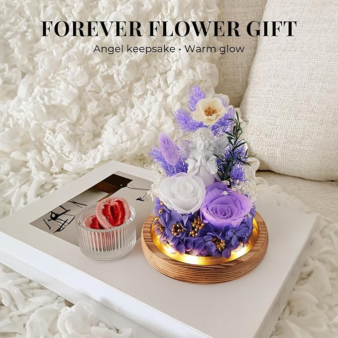 Preserved Rose Gifts for Women, Flowers for Delivery Prime, Angel Forever Flower Gift, Preserved Flowers Gift for Her, Gifts for Mom Wife Grandma Sister, Birthday Mother's Day Valentine's Day