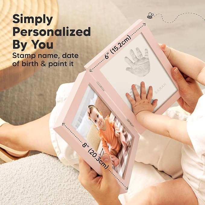 KeaBabies Baby Footprint Kit, Baby Shower Gifts for Girls, Boys and Pregnancy Journal Memory Book - Personalized Baby Hand and Footprint Kit Keepsake - 90 Pages Hardcover Pregnancy Planner Journal
