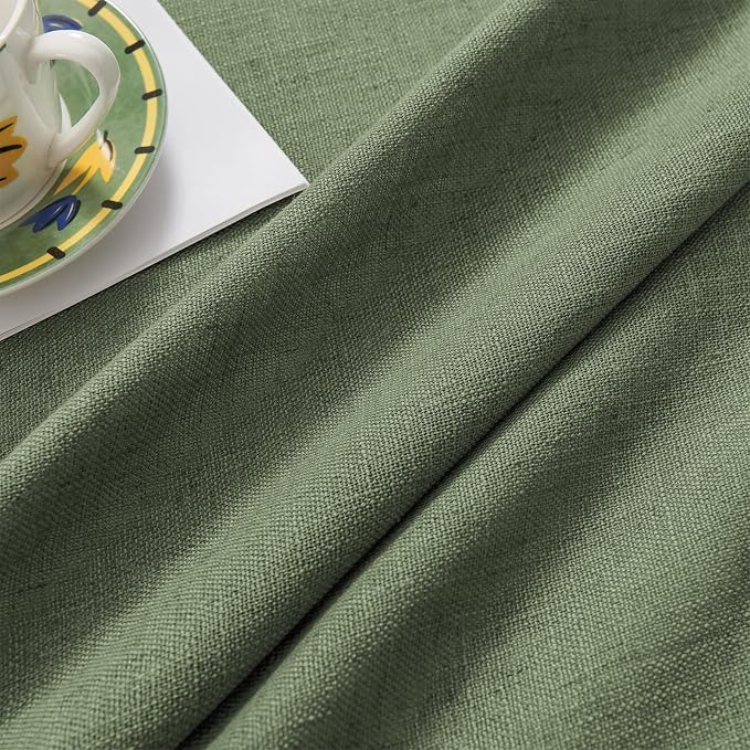 Joydeco Linen Curtains 72 Inch Length 2 Panel Sets,Light Filtering Curtains for Bedroom 52 Inch Wide Living Room Drapes with Back Tabs & Rod Pockets (W52 x L72 Inch, Loden)