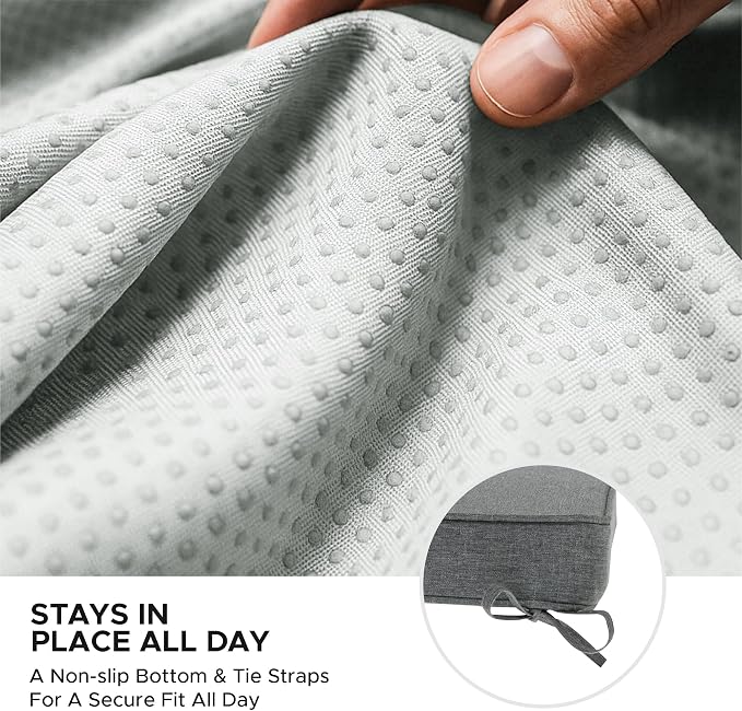 Outdoor Round Chair Cushions 15 Inch, Fade-Resistant & Water-Resistant, Bistro Chair Seat Pads for Porch Garden Balcony Patio Furniture Stools, Non-Slip Bottom, Set of 2, Dark Grey