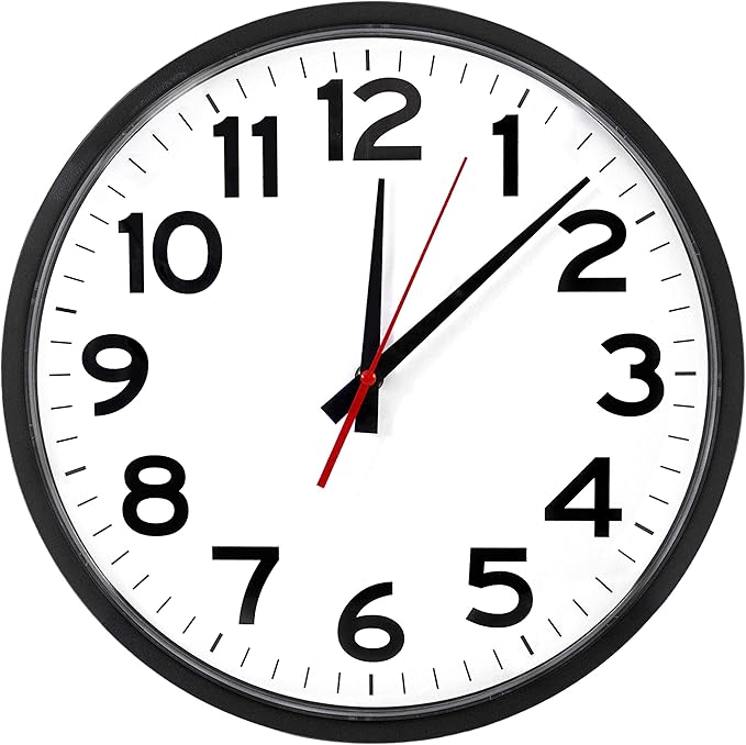 The Ultimate Wall Clock |14 Inch | Modern | Atomic | Analog | Home | Office | School | Gym | Indoor | Outdoor | Sets Automatically | Unbranded | Classic | Black | Battery Operated | Modern Décor