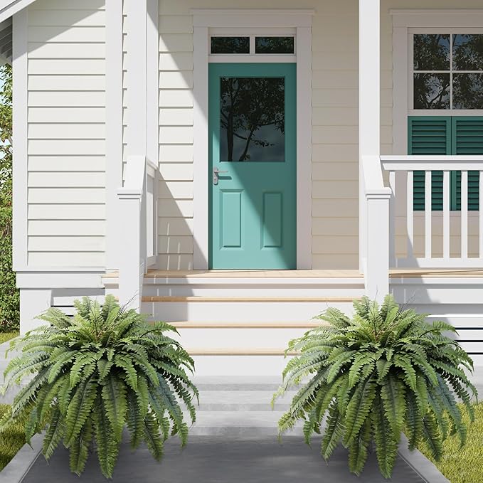 50" Fake Ferns Artificial Plants Large, 98 Fronds Artificial Ferns for Outdoors and Indoors, Suitable for Planter Garden Porch Office Decor